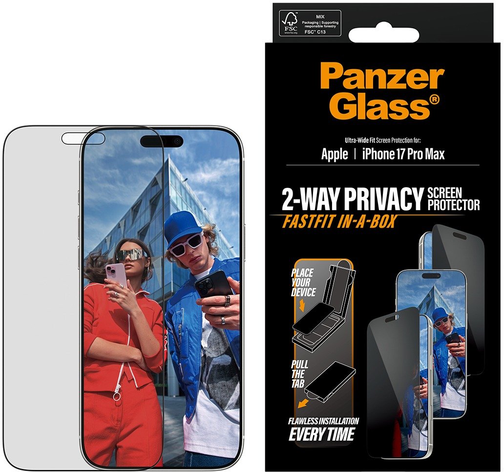 PanzerGlass Privacy Apple iPhone 17 Pro Max Pro s bezprašným aplikačním boxem