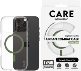 PanzerGlass CARE kryt Apple iPhone 16 Pro MagSafe Combat čirý/zelený + záruka proti žloutnutí
