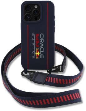Red Bull Silicone Vertical Logo MagSafe Zadní Kryt + Crossbody Popruh pro iPhone 16 Pro Navy