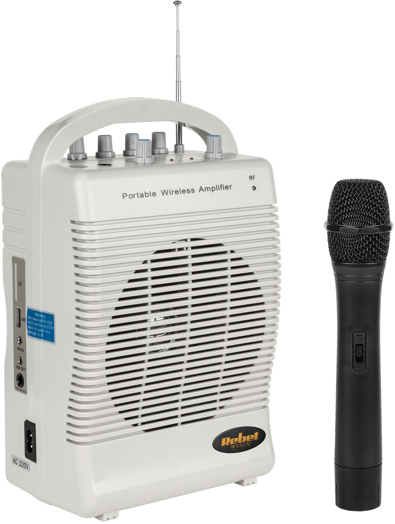 Rebel MIK0132-1 Přenosná sada mikrofonu se zesilovačem, Bluetooth, 50 W