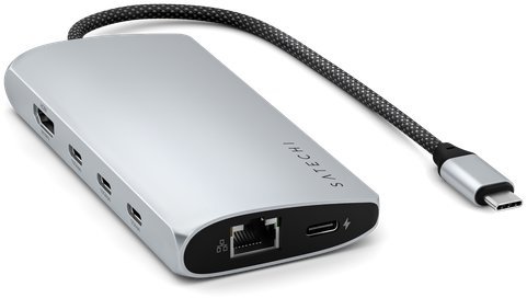 Satechi USB-C MultiPort Adaptér 8K s Ethernetem V3 - Stříbrná