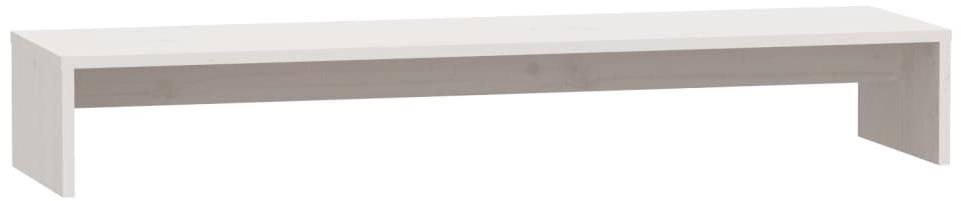 Shumee Stojan na monitor bílý, 100  ×  27  ×  15 cm, masivní borové dřevo