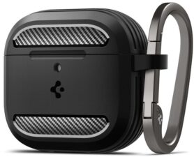 Spigen Rugged Armor, matte black - AirPods 4