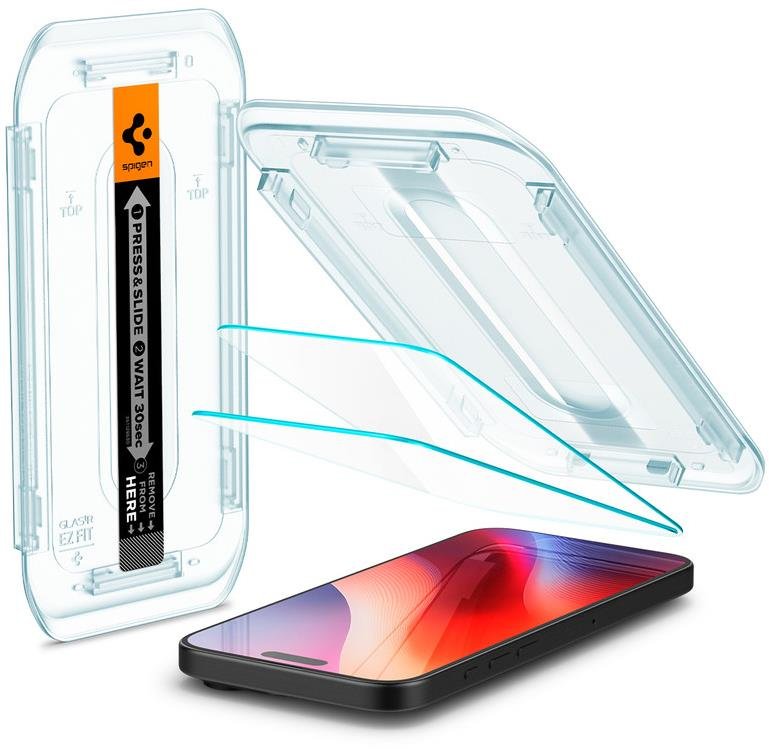 Spigen Glass tR EZ Fit 2 Pack transparency iPhone 17 Pro/17/16 Pro