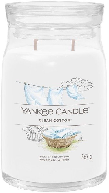 YANKEE CANDLE Signature sklo 2 knoty Clean Cotton 567 g