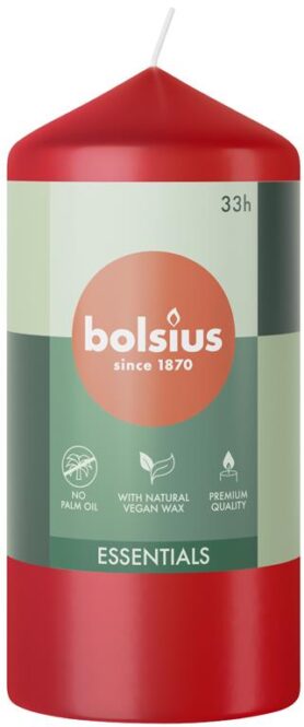 BOLSIUS Pillar Delicate Red 12 cm, 233 g