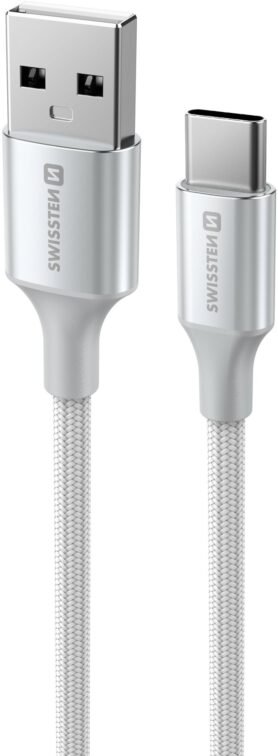 Swissten datový kabel Textile Ii USB / USB-C 1.5m bílý