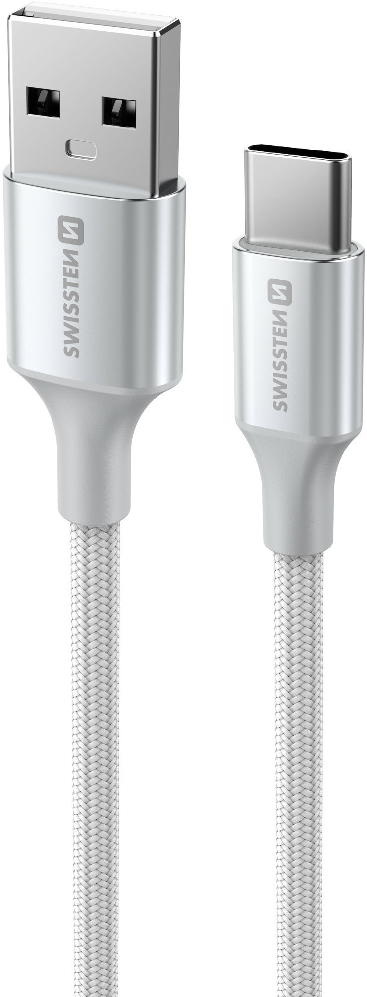 Swissten datový kabel Textile Ii USB / USB-C 1.5m bílý