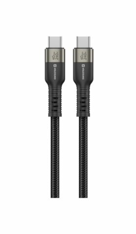 Swissten datový video kabel USB 4.0, USB-C, 240W, 0,5m černý