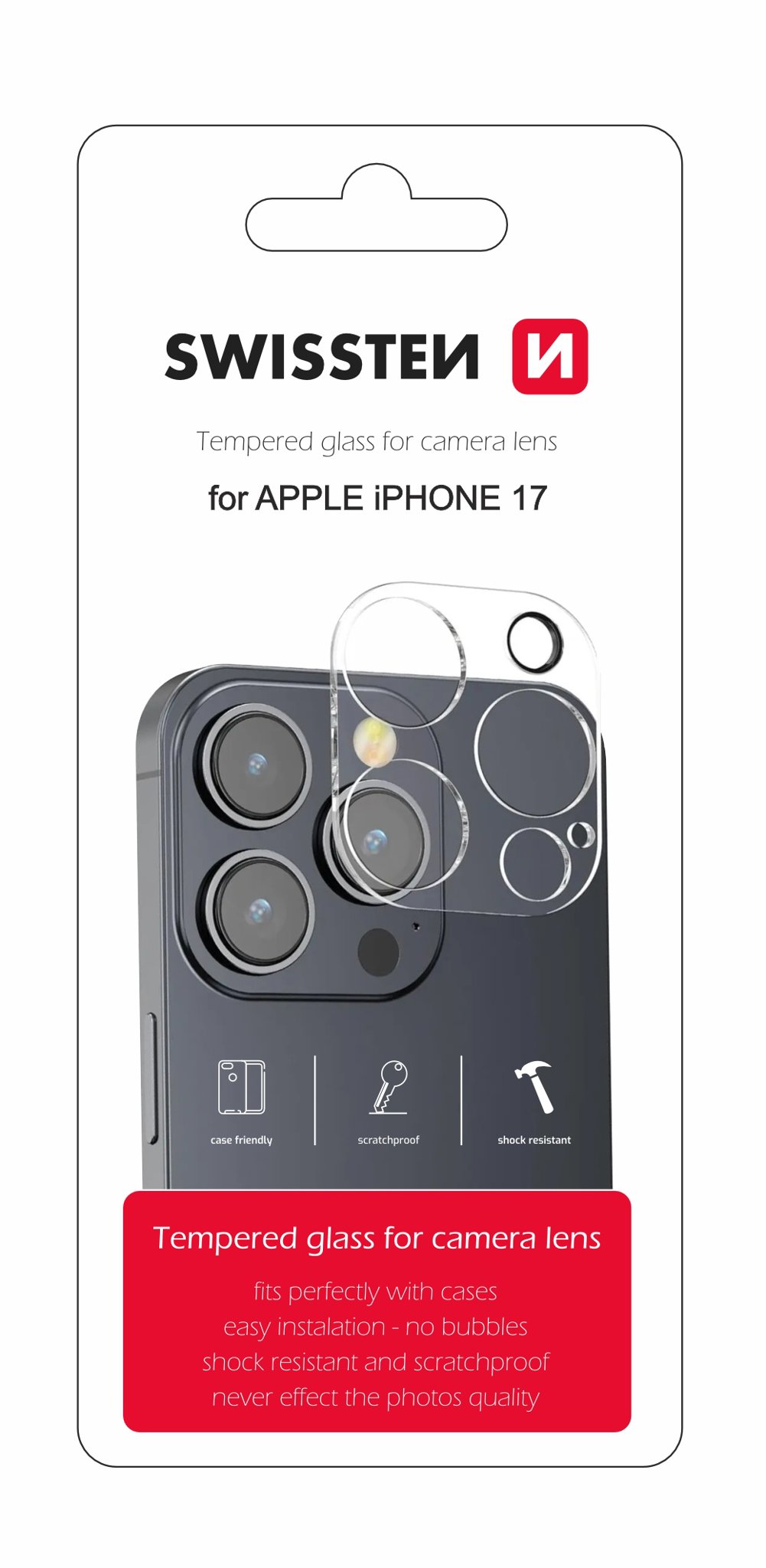 Swissten ochranné sklo na čočky fotoaparátu pro Apple iPhone 17