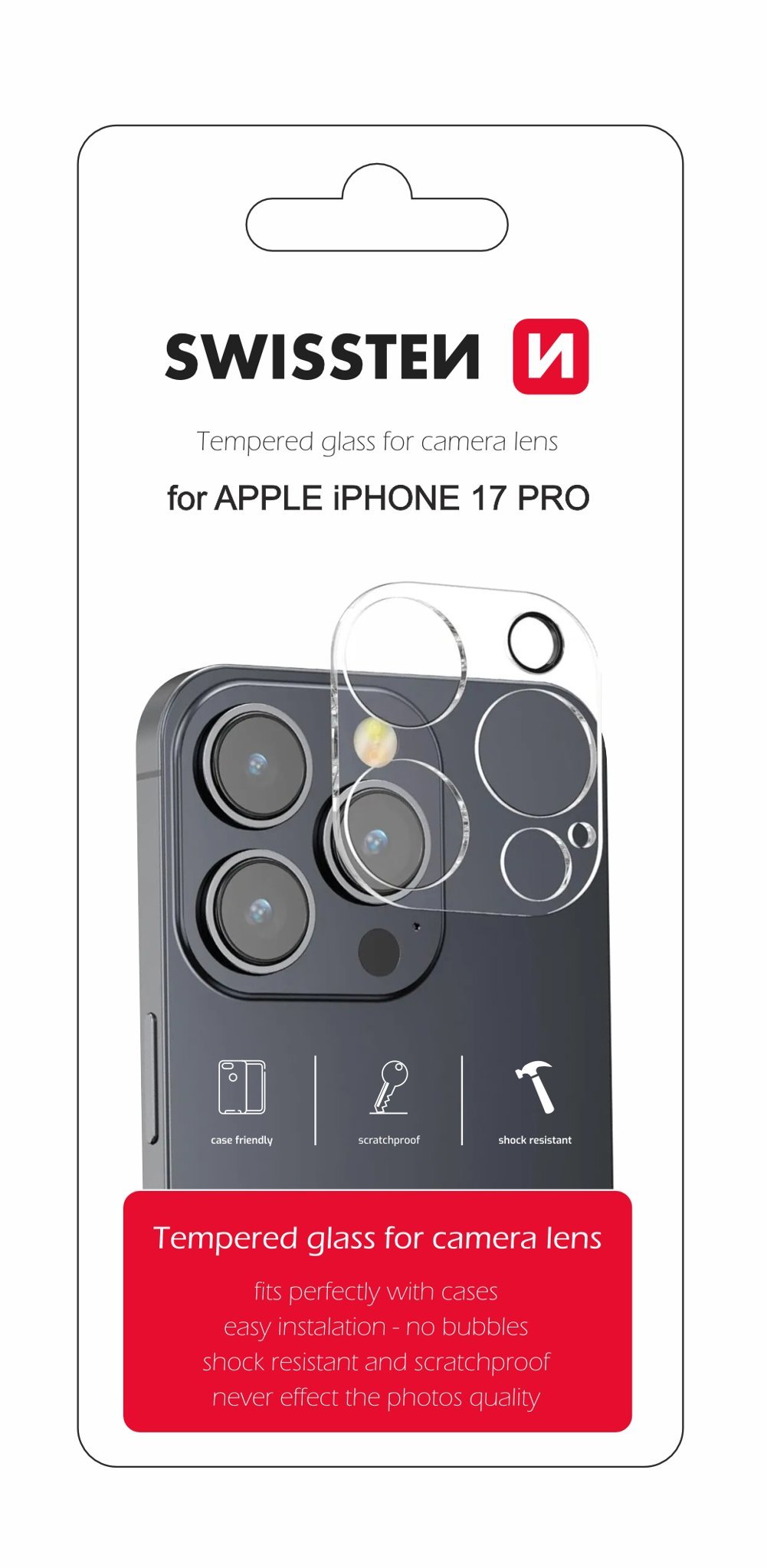 Swissten ochranné sklo na čočky fotoaparátu pro Apple iPhone 17 Pro