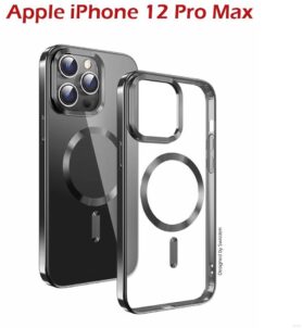 Swissten Clear Jelly MagStick Metallic pro iPhone 12 Pro Max černé
