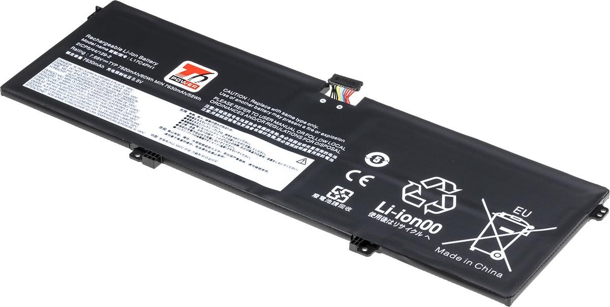 T6 Power pro Lenovo Yoga C930-13IKB 81C4, Li-Poly, 7,68 V, 7820 mAh (60 Wh), černá