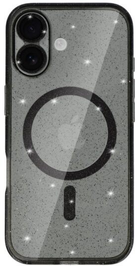 TopQ Glitter Magsafe pro iPhone 17 black clear