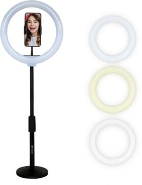 Veles-X Desktop Ring Light with Stand and Phone Holder