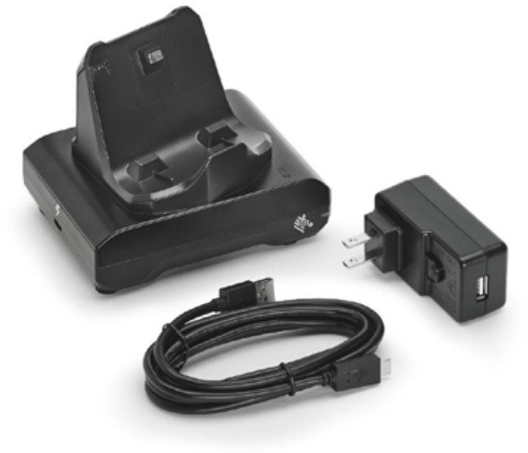 Zebra dokovací kolébka pro tiskárny řady ZQ300, 1-slotá, obsahuje kabel USB-A/USB-C, adaptér AC/USB