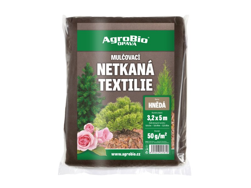 AgroBio Hnědá netkaná textilie 3,2x5 m