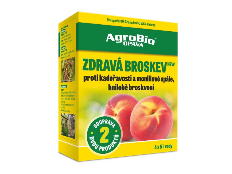 AgroBio Zdravá broskev NEW - proti kadeřavosti, moniliové spále a moniliové hnilobě broskvoní.