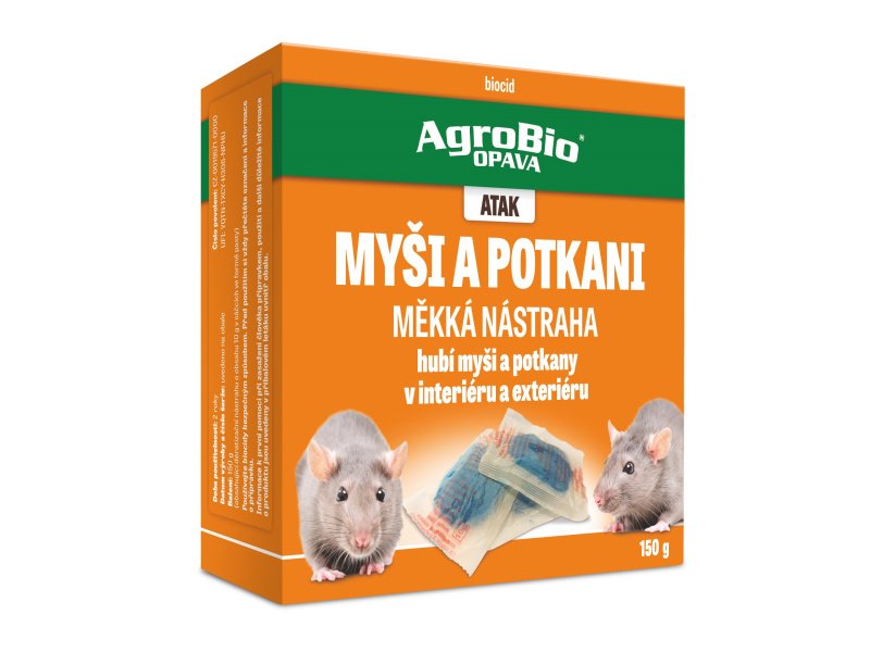 AgroBio ATAK Myši a potkani - měkká nástraha 150 g