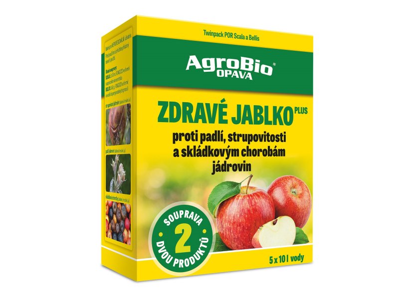 AgroBio ZDRAVÉ jablko plus - proti padlí a strupovitosti jabloní 2x10ml + 3x8 g