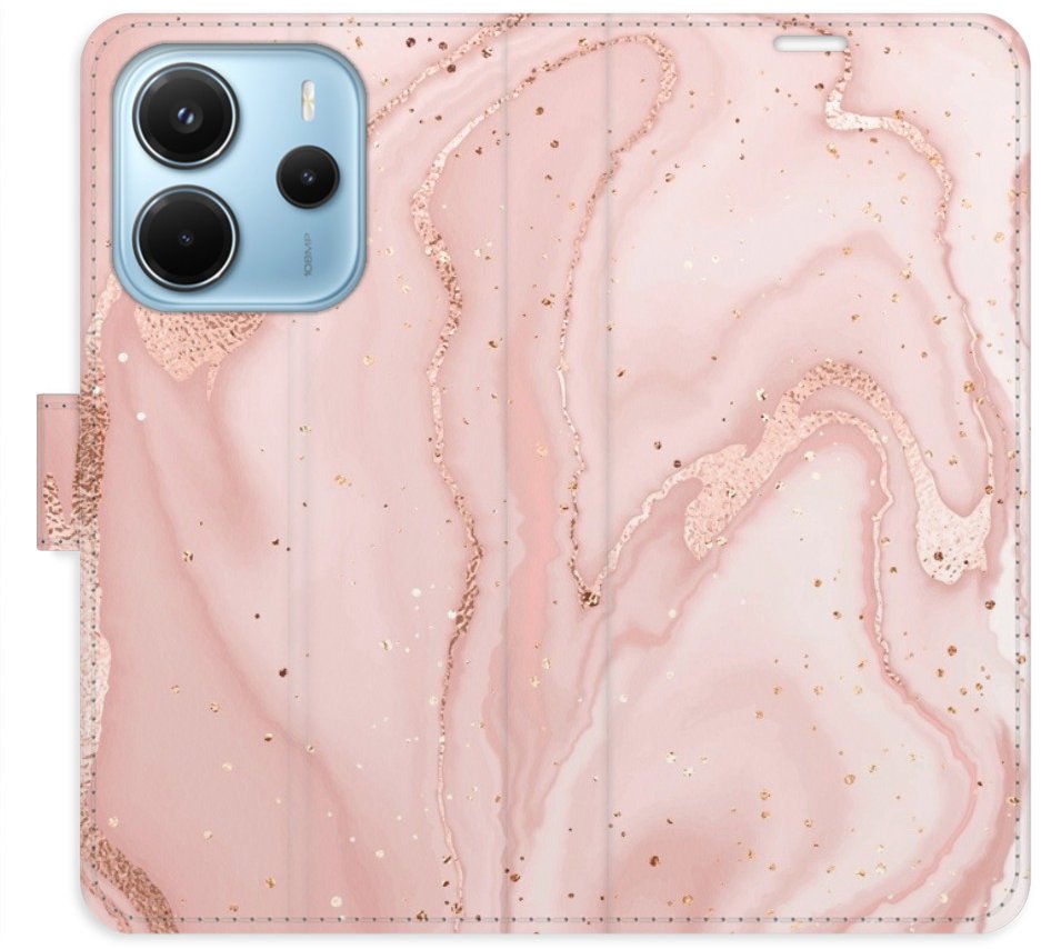 iSaprio Flip pouzdro RoseGold Marble pro Xiaomi Redmi Note 14