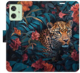 iSaprio Flip pouzdro Flower Jaguar 02 pro Motorola Moto G54 5G / G54 5G Power Edition
