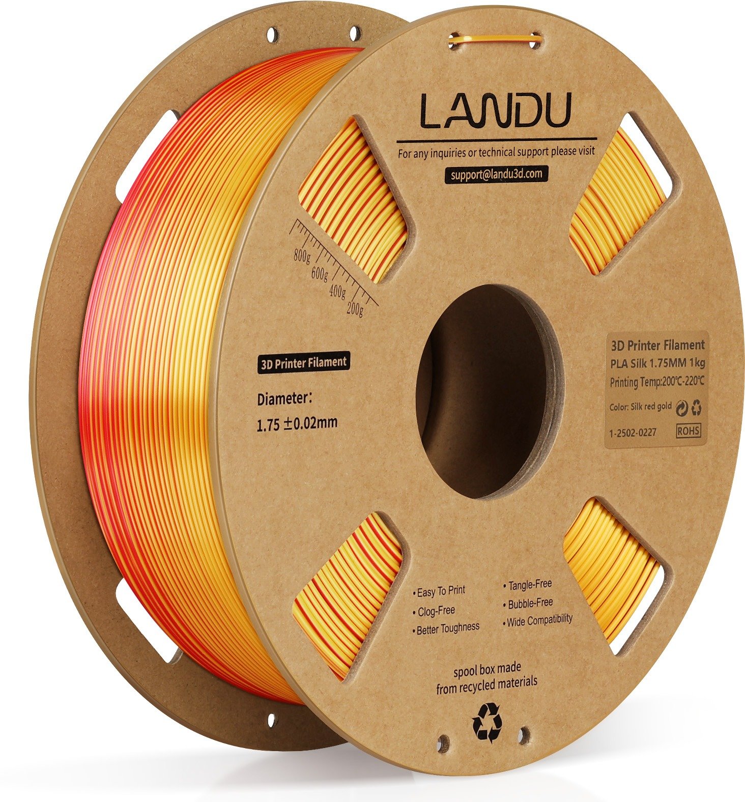 Landu PLA Silk Dual Color Red-gold 1kg