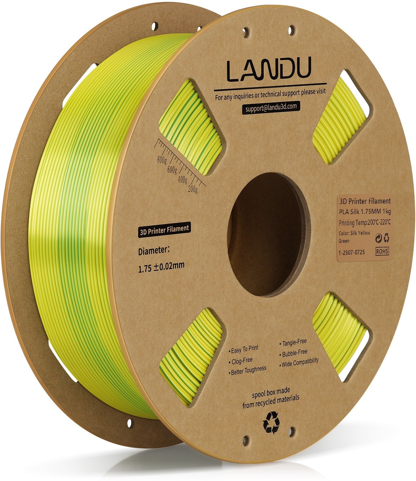 Landu PLA Silk Dual Color Yellow-green 1kg