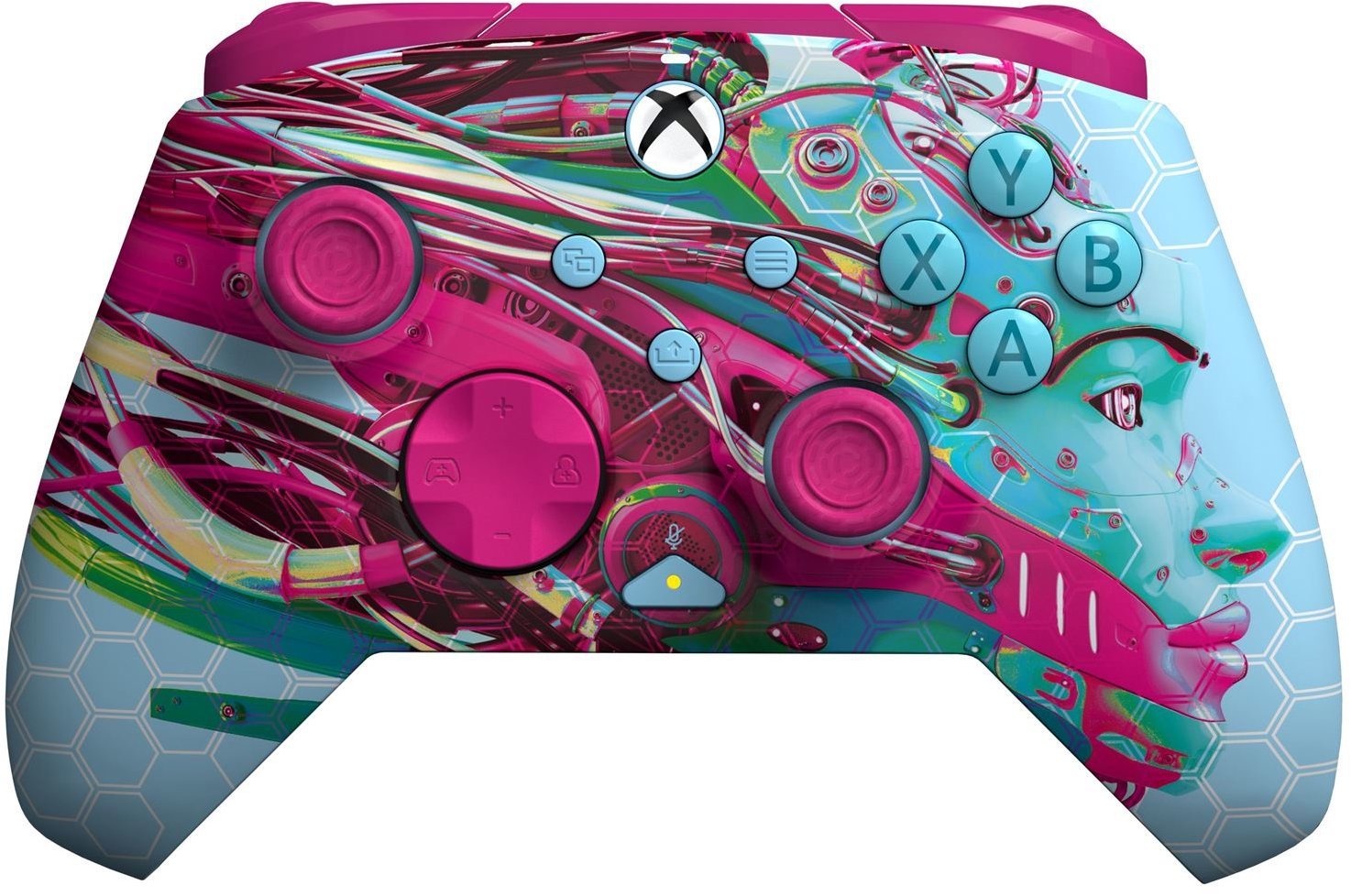 PDP Rematch Glow Wired controler, pro Xbox Series X|S, Xbox One, PC, modro-růžový