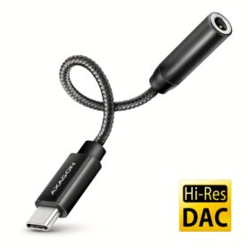 AXAGON ADA-HC, Hi-Res DAC audio adapter, 384kHz/32bit stereo, USB-C to 3.5mm jack