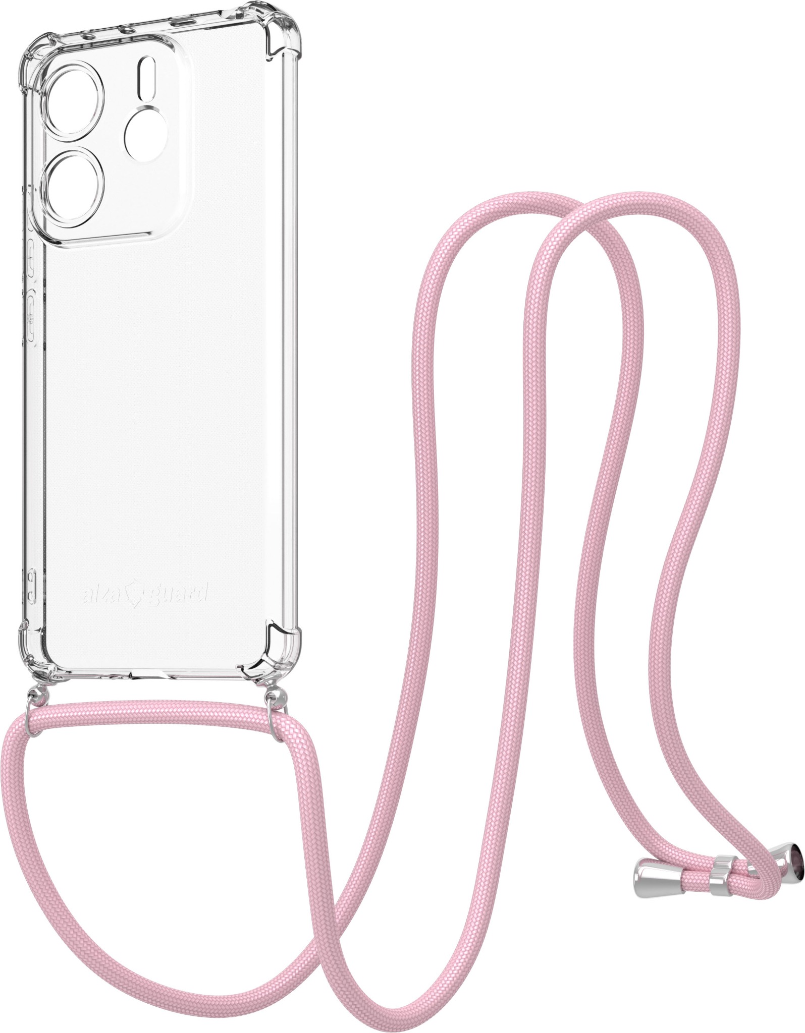 AlzaGuard Luxe Lanyard Case pro Xiaomi Redmi Note 14 5G růžový