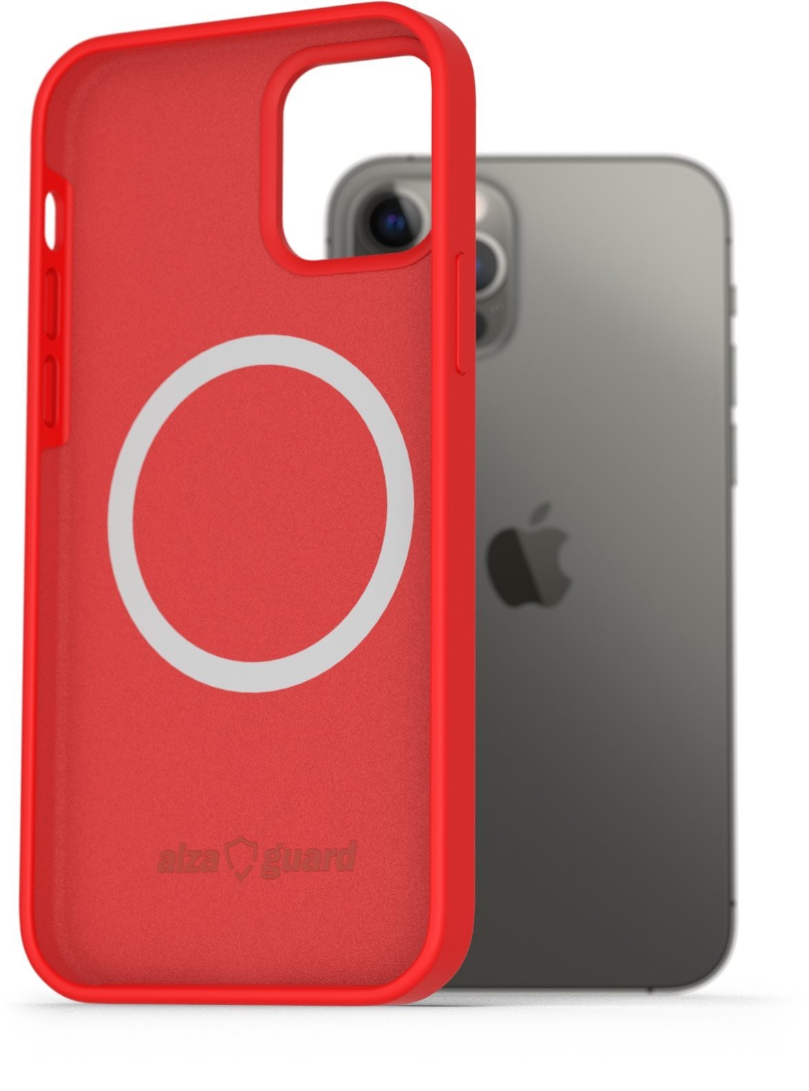 AlzaGuard Silicone Case Compatible with Magsafe pro iPhone 12 / 12 Pro červený