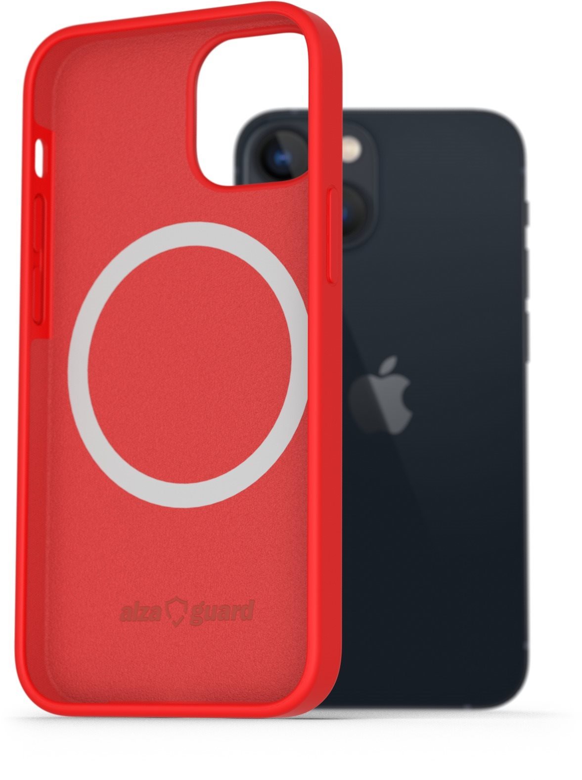 AlzaGuard Silicone Case Compatible with Magsafe pro iPhone 13 Mini červený