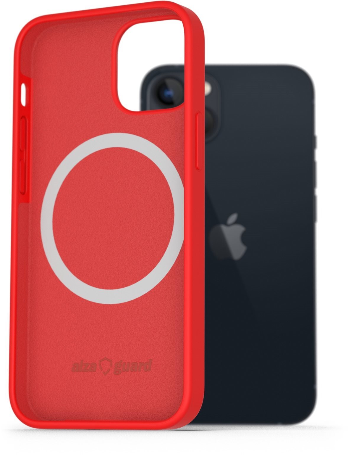AlzaGuard Silicone Case Compatible with Magsafe pro iPhone 13 červený