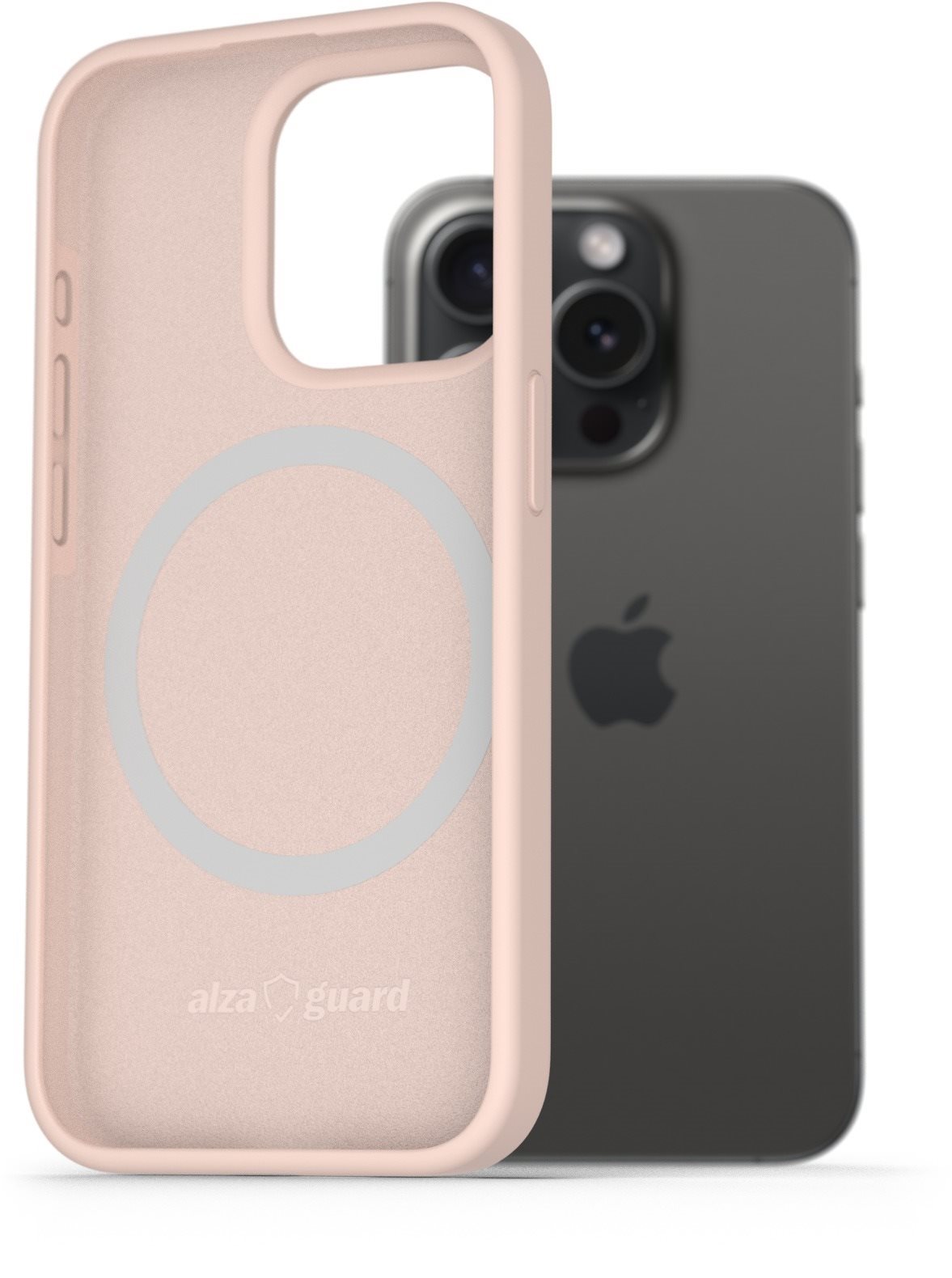 AlzaGuard Silicone Case Compatible with Magsafe pro iPhone 15 Pro růžový
