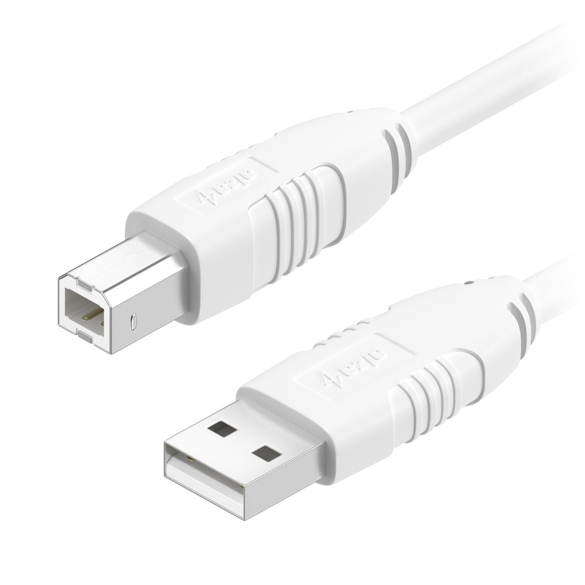 AlzaPower LinkCore USB-A to USB-B 2m bílý