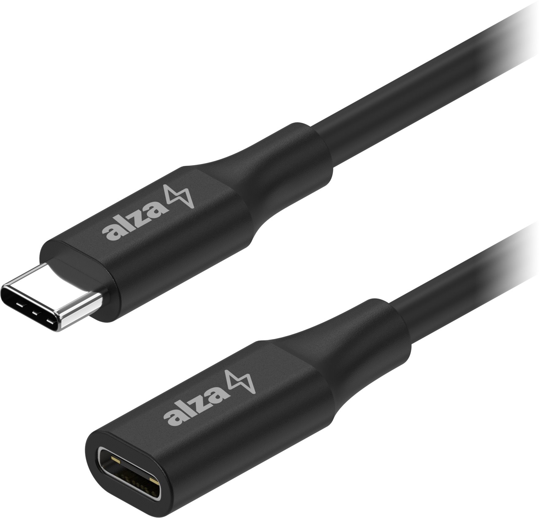 AlzaPower Core USB-C (M) to USB-C (F) 3.2 Gen 2, 1m černý