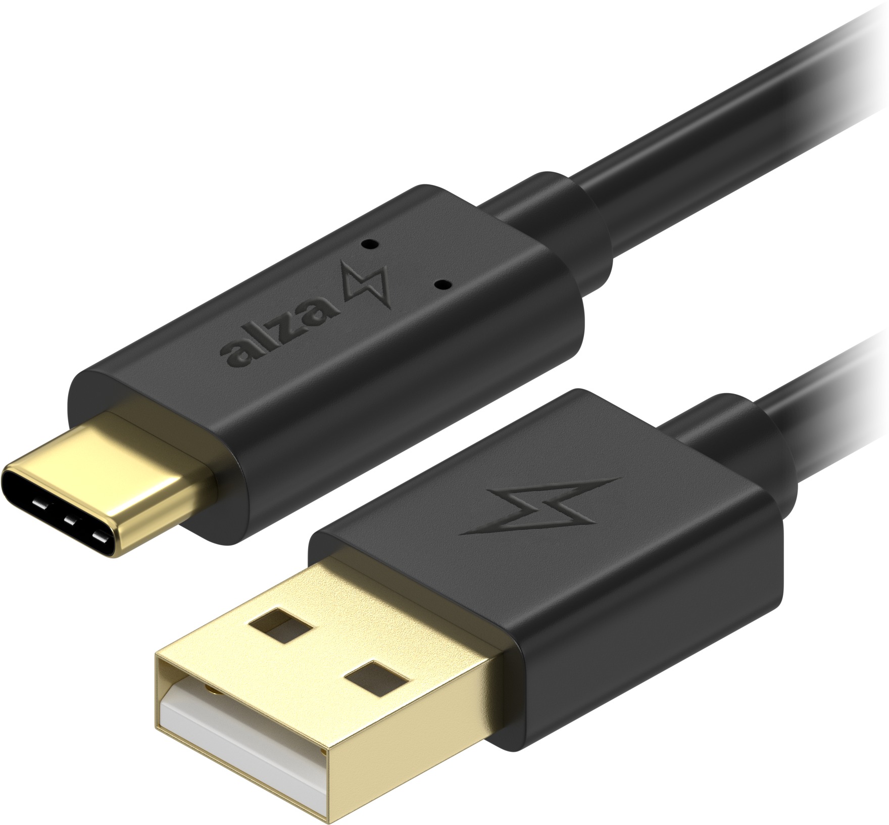 AlzaPower Core Charge USB-A to USB-C 2.0 2m černý