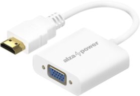 AlzaPower HDMI (M) to VGA (F) 0.18m bílý