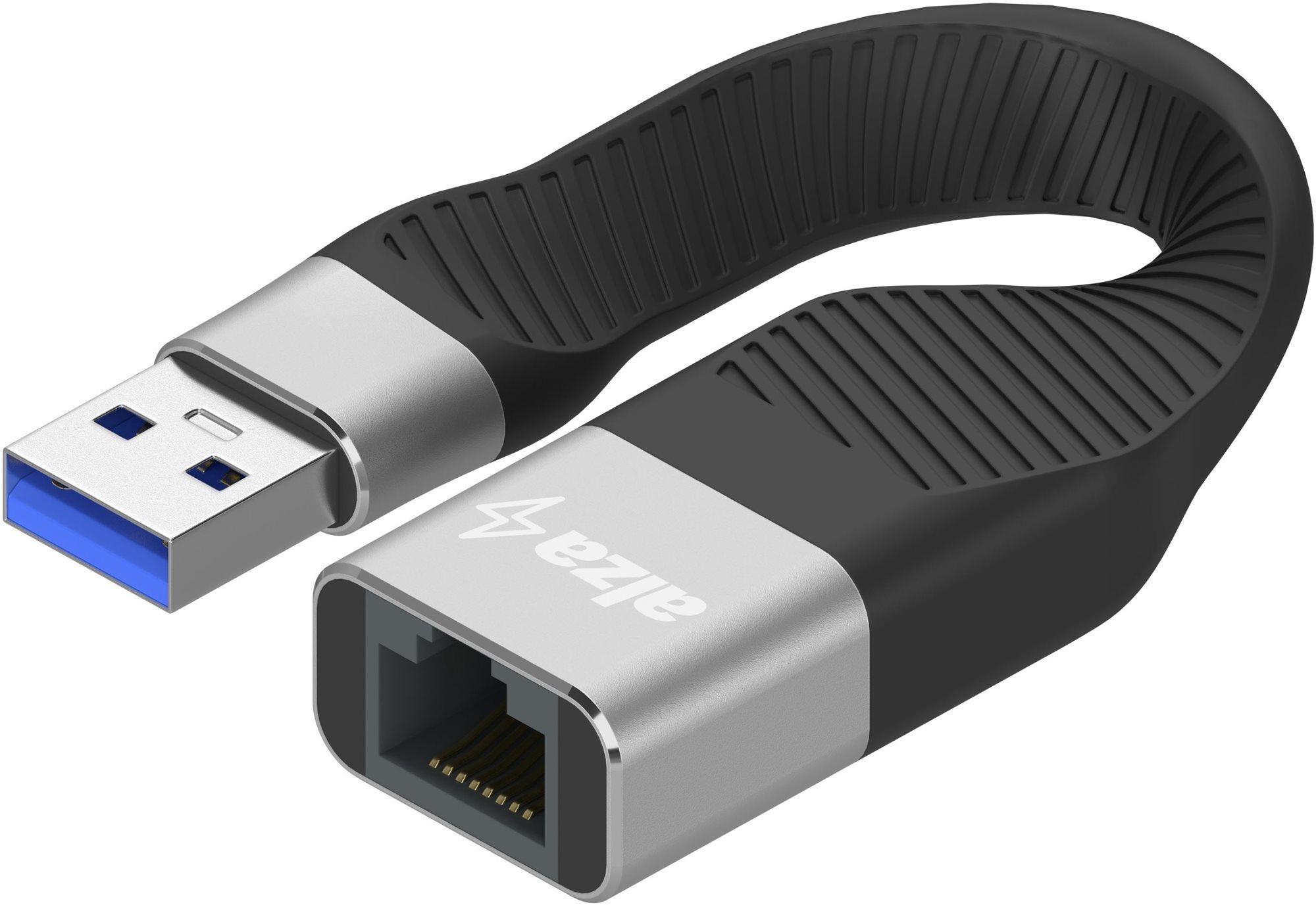AlzaPower FlexCore USB-A (M) to RJ-45 (F) černý