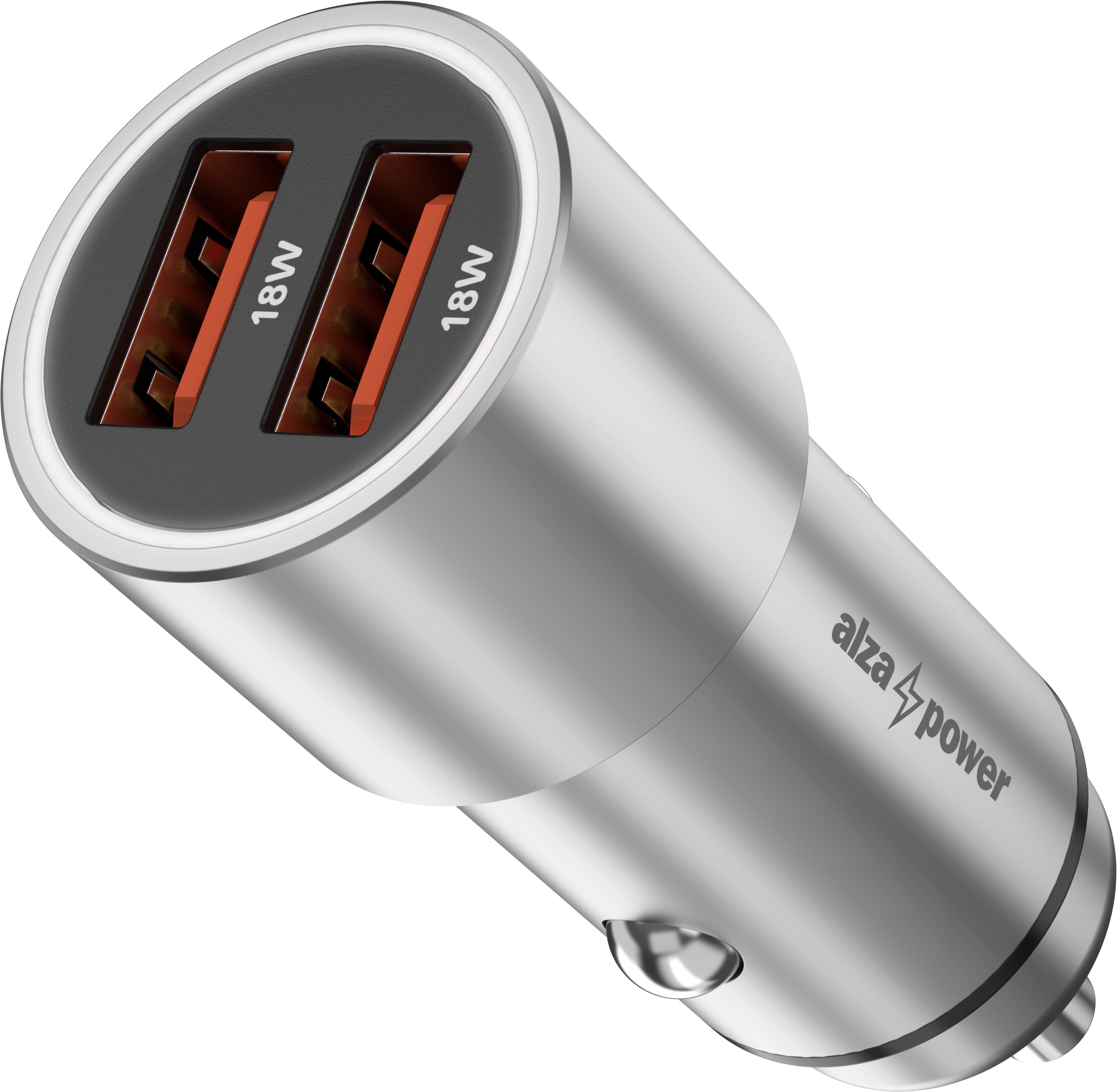 AlzaPower Car Charger X520 Fast Charge 18W stříbrná