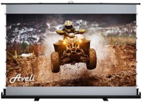 AVELI PREMIUM, roleta teleskopická od podlahy vzhůru, 120", (16:9)