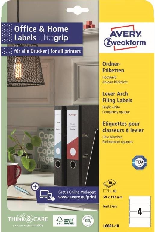 Avery Zweckform L6061-10 Samolepící etikety na pořadače