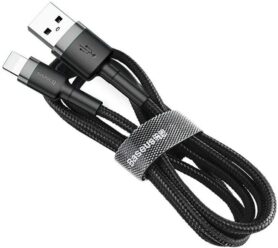 Baseus Cafule nabíjecí / datový kabel USB na Lightning 1,5A 2m, šedá-černá