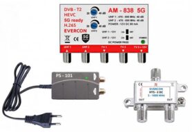 EVERCON anténní set pro 4 TV 838-101-4 5G pro DVB-T2