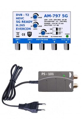EVERCON anténní set pro 2 TV 797-101-2 pro DVB-T2