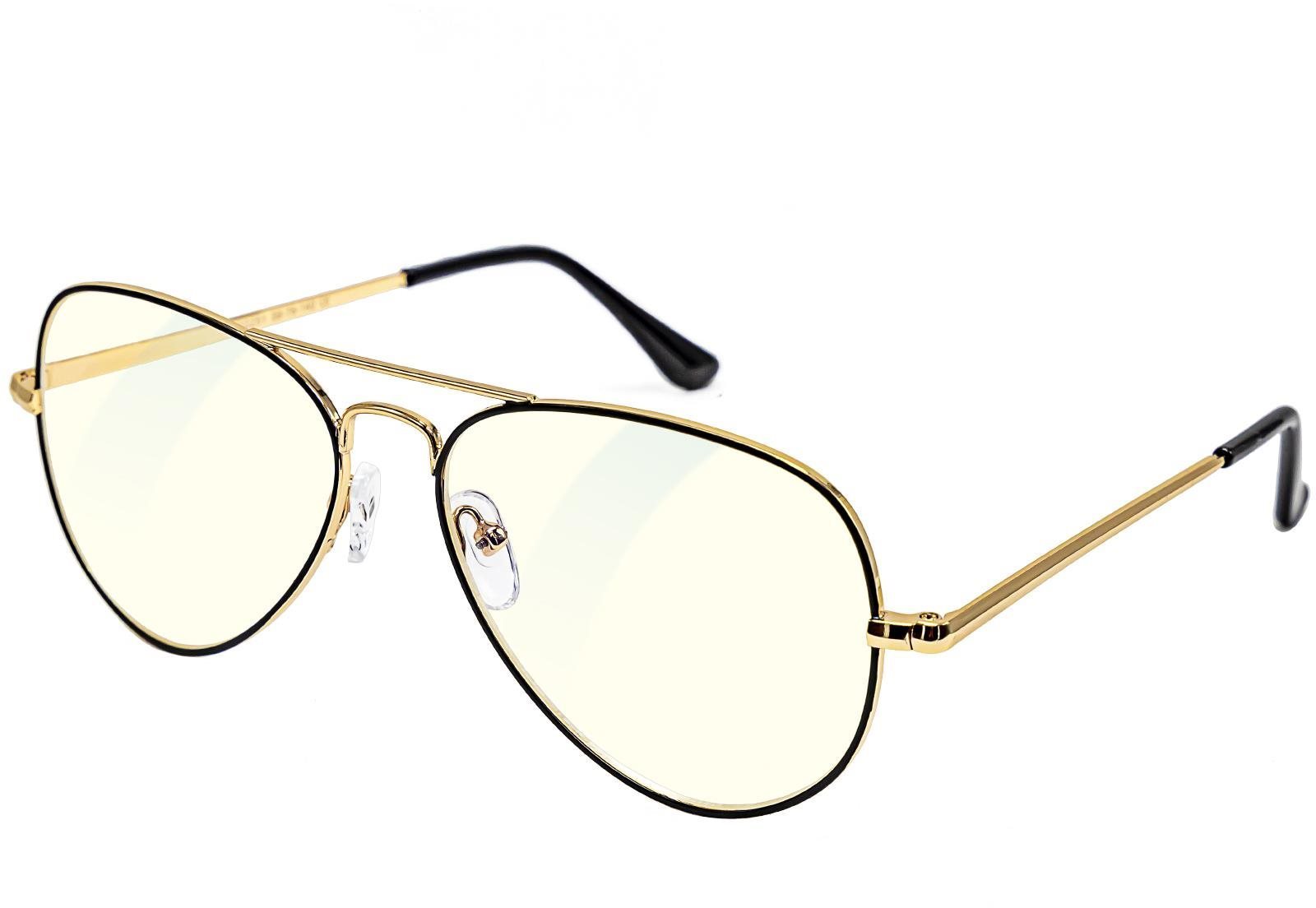 GLASSA Blue Light Blocking Glasses PCG 09, dioptrie: +1.00 černo zlatá