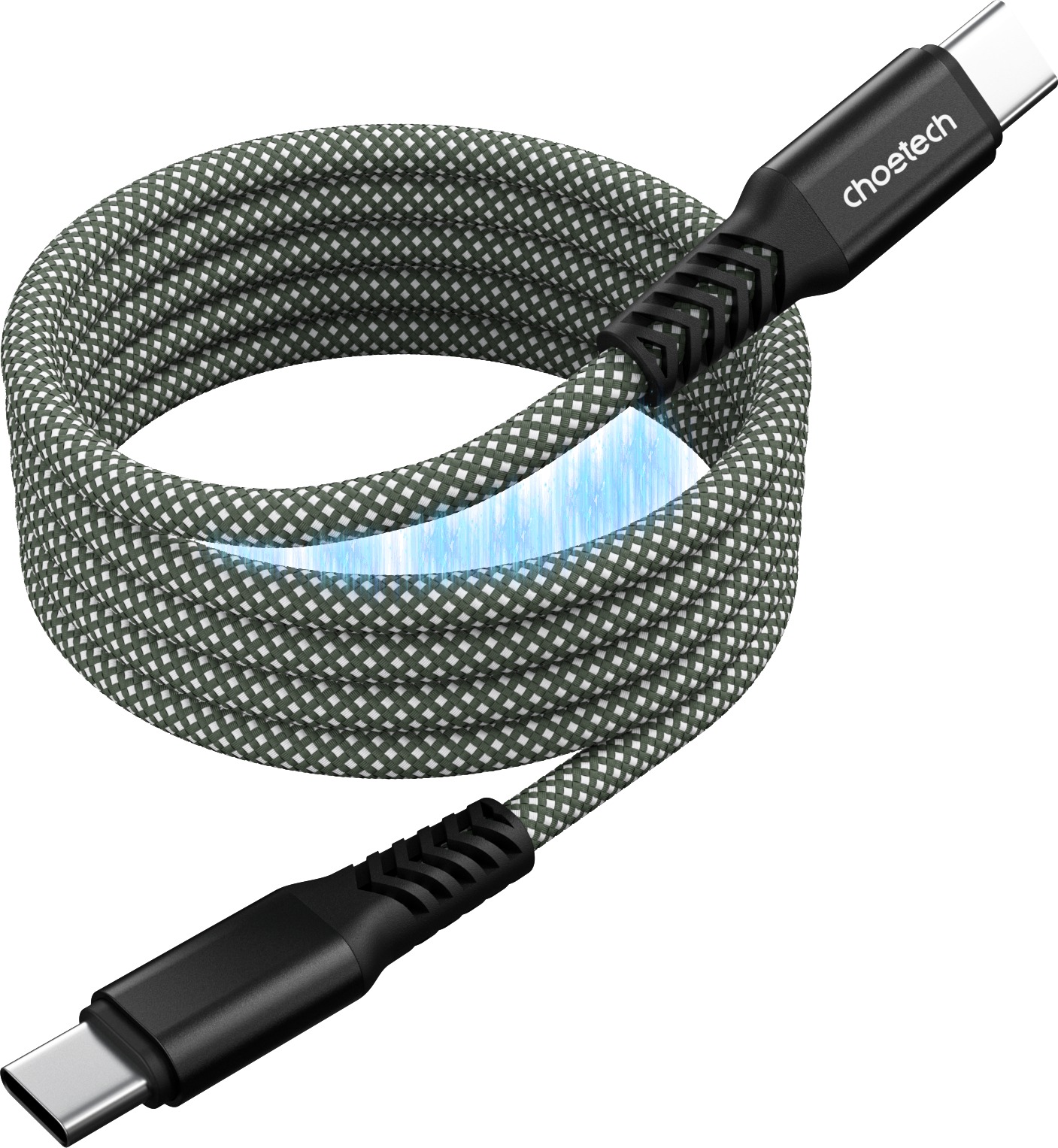 Choetech PD100W USB-C to USB-C 1M Magnet Nylon Cable--green