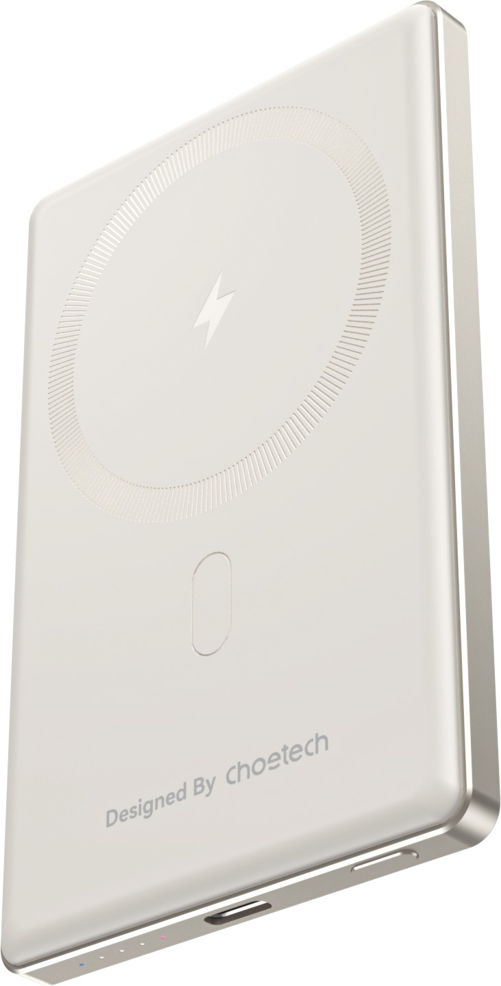 ChoeTech MagLeap Wireless 5000mAh Fast Charge + PD3.0 (20W) Ultra-thin 8.9mm, bílá