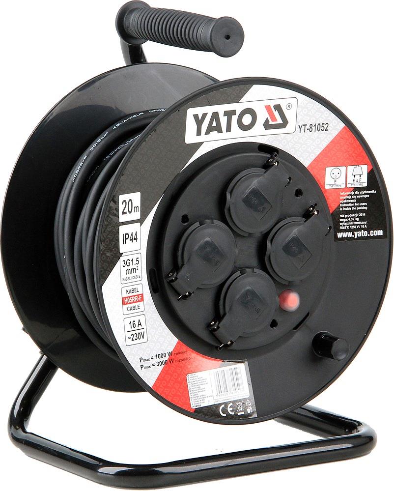 YATO Prodlužovák bubnový 4zásuvky IP44 16A 20 m YT-81052